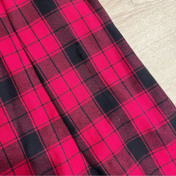 Laura Ashley Vintage Red Plaid Tartan Sleeveless Wool Maxi Dress Size 10 - Picture 4 of 7